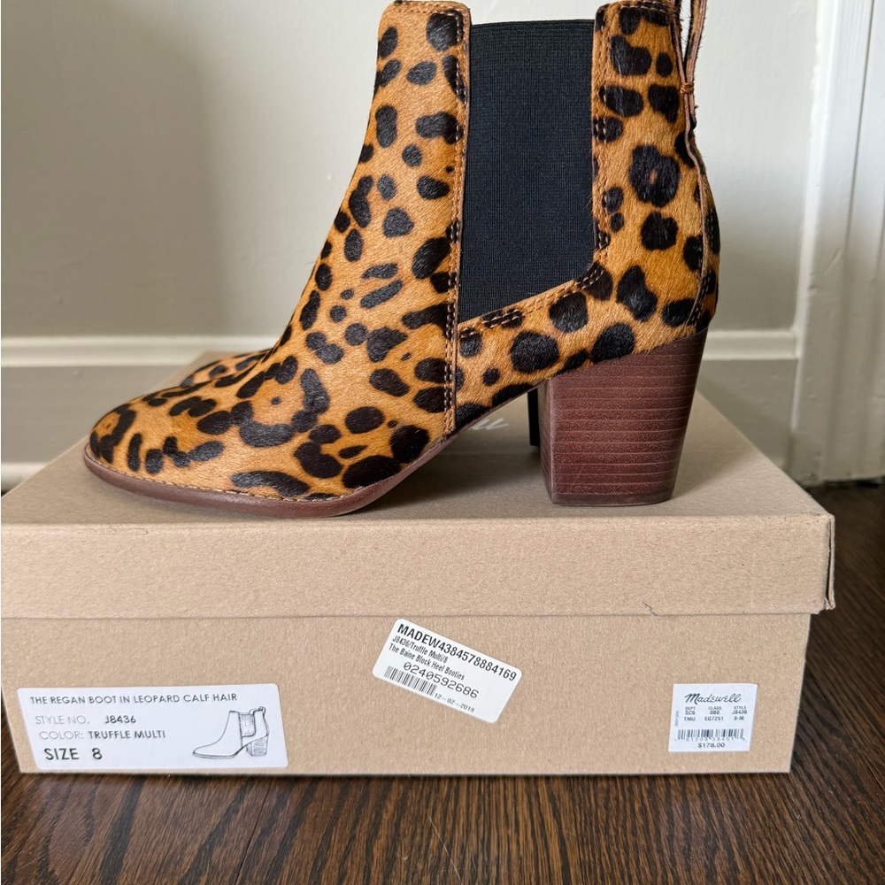 Madewell Leopard Calf Hair Ankle Boots